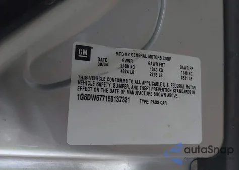 2005 Cadillac Sts V6 from USA, damaged, VIN 1G6DW677150137321